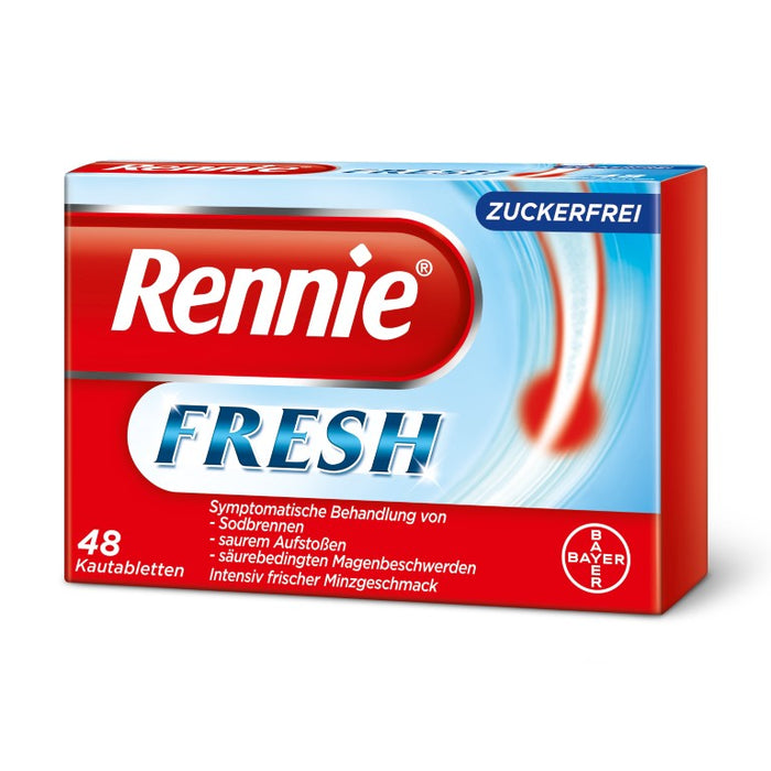 Rennie fresh Kautabletten zuckerfrei Minzgeschmack, 48 pc Tablettes