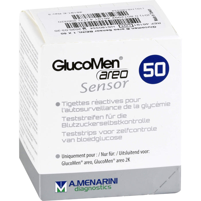 GlucoMen areo Sensor Teststreifen, 50 pc Bandelettes réactives