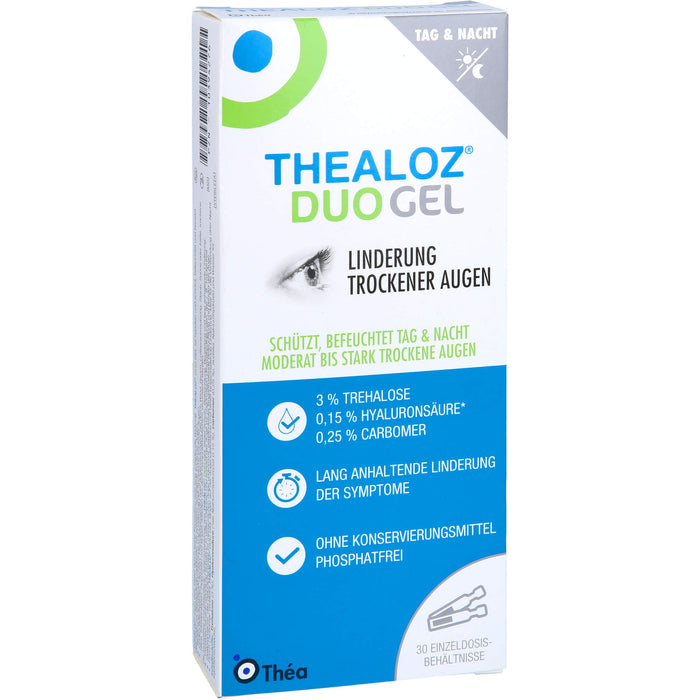 Thealoz Duo Gel - Befeuchtung, Benetzung und Schutz trockener Augen, 30 pcs. Single-dose pipettes