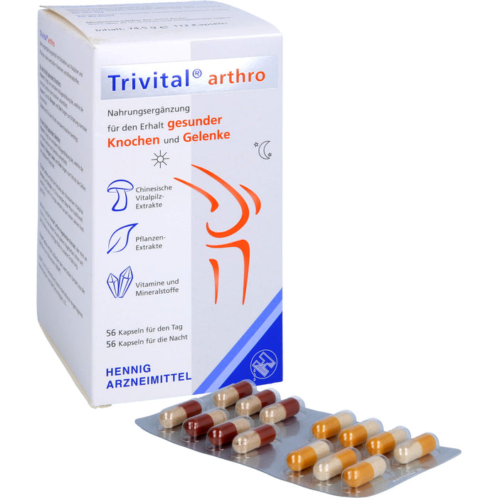 Trivital arthro Kapseln für den Tag und für die Nacht für den Erhalt gesunder Knochen und Gelenke, 12 St. Kapseln