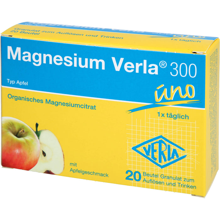 Magnesium Verla 300 uno Typ Apfel Granulat, 20 pcs. Sachets