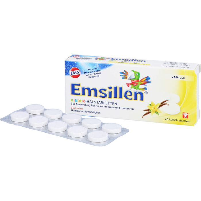 Emsillen Kinder-Halstabletten Vanille, 20 pc Tablettes