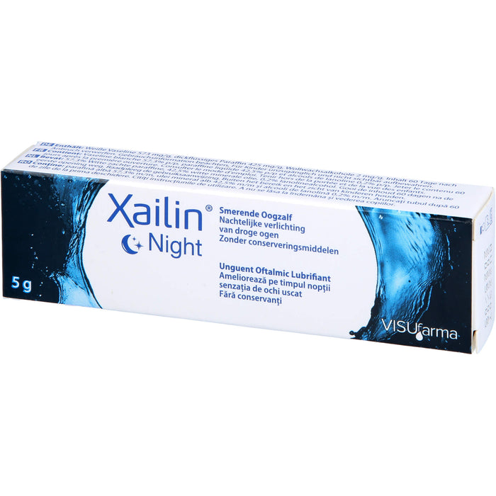 Xailin Night Augensalbe zur Linderung bei Trockenheitsgefühl, 5 g Ointment