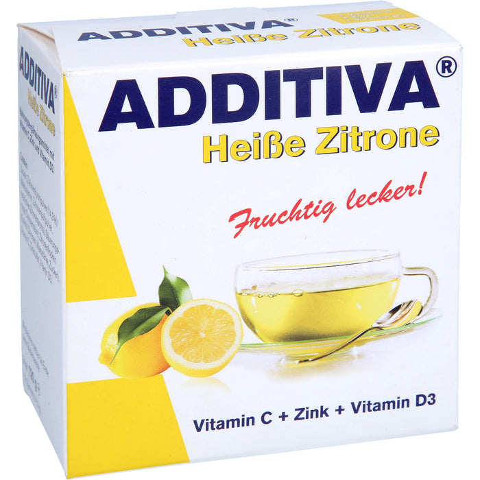 ADDITIVA Heiße Zitrone Vitamin C + Zink + Vitamin D3 Sachets, 120 g Poudre