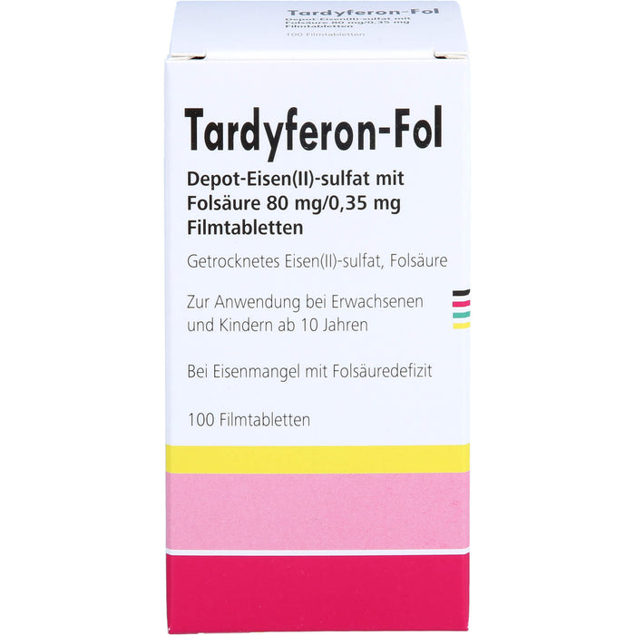 Tardyferon-Fol Depot-Eisen(II)-sulfat mit Folsäure 80 mg/0,35 mg Eurim Filmtabletten, 100 pcs. Tablets