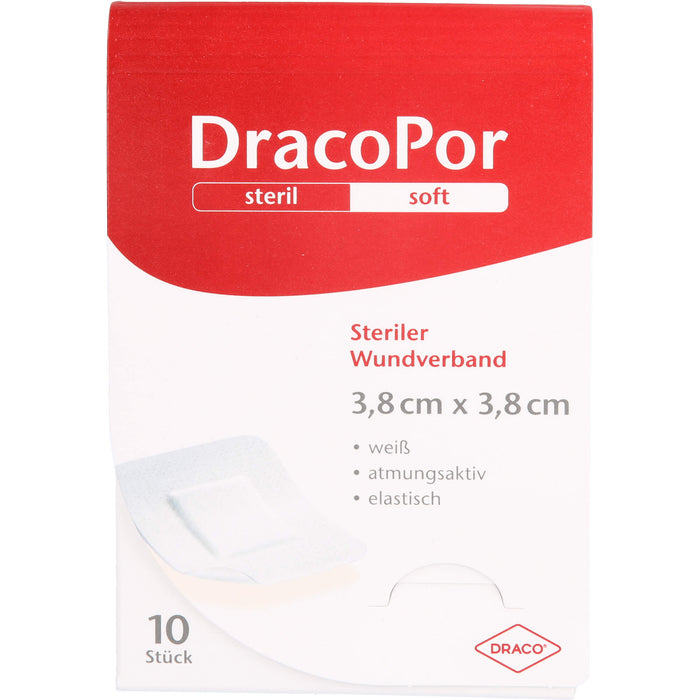 DRACOPOR Wundverband steril 3,8x3,8cm, 10 pc Pansement