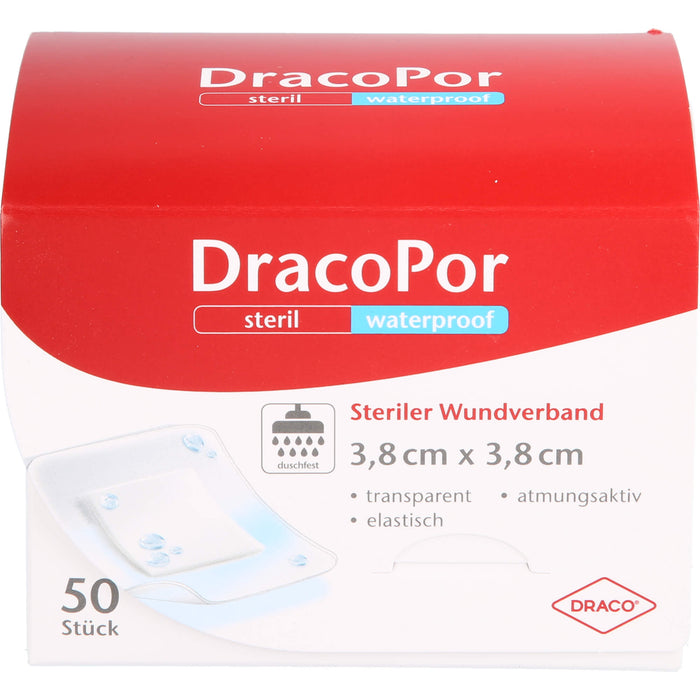 DracoPor Waterproof Wundverband 3,8 cm x 3,8 cm, 50 pc Pansement