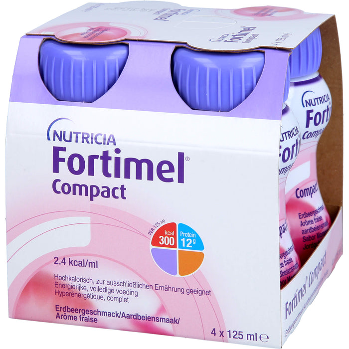 NUTRICIA Fortimel Compact 2,4 energiereiche Trinknahrung Erdbeergeschmack, 125 ml Solution