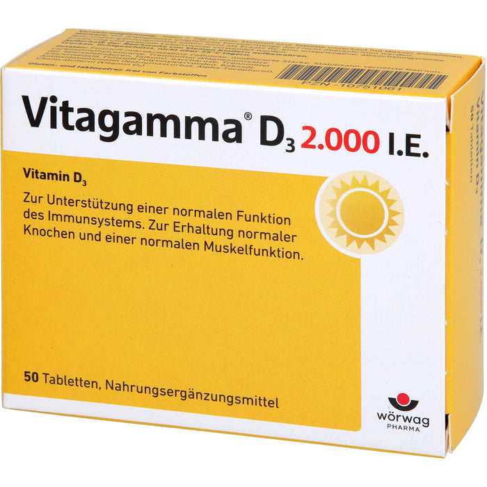 Vitagamma D3 2,000 I.E.Vitamin D3 NEM, 50 St TAB