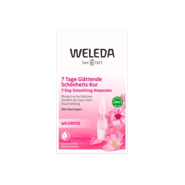 WELEDA Wildrose 7 Tage Glättende Schönheits-Kur Ampullen, 7 pc Ampoules