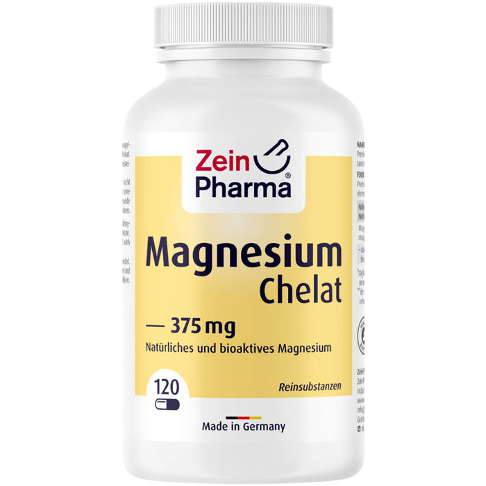 ZeinPharma Magnesium-chelat Kapseln für normale Muskel- und Nervenfunktion, 120 pcs. Capsules