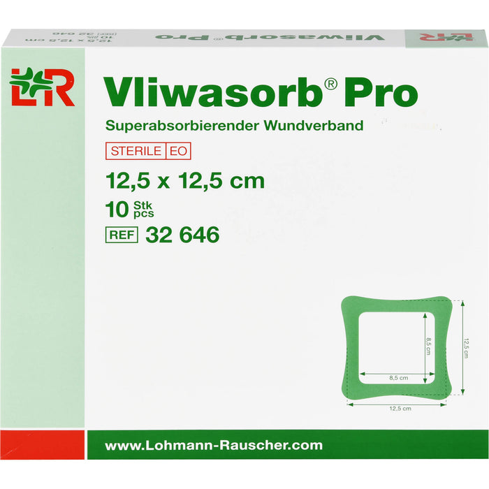 Vliwasorb Pro superabsorb. steril 12,5x12,5cm, 10 St KOM