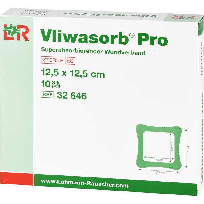 Vliwasorb Pro superabsorb. steril 12,5x12,5cm, 10 St KOM