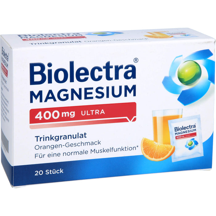 Biolectra Magnesium 400 mg ultra orange Trinkgranulat, 20 pc Sachets