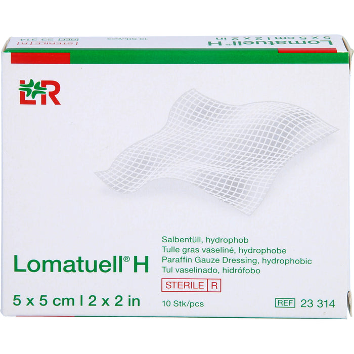 Lomatuell H Salbentüll 5 x 5 cm steril, 10 pc pansement