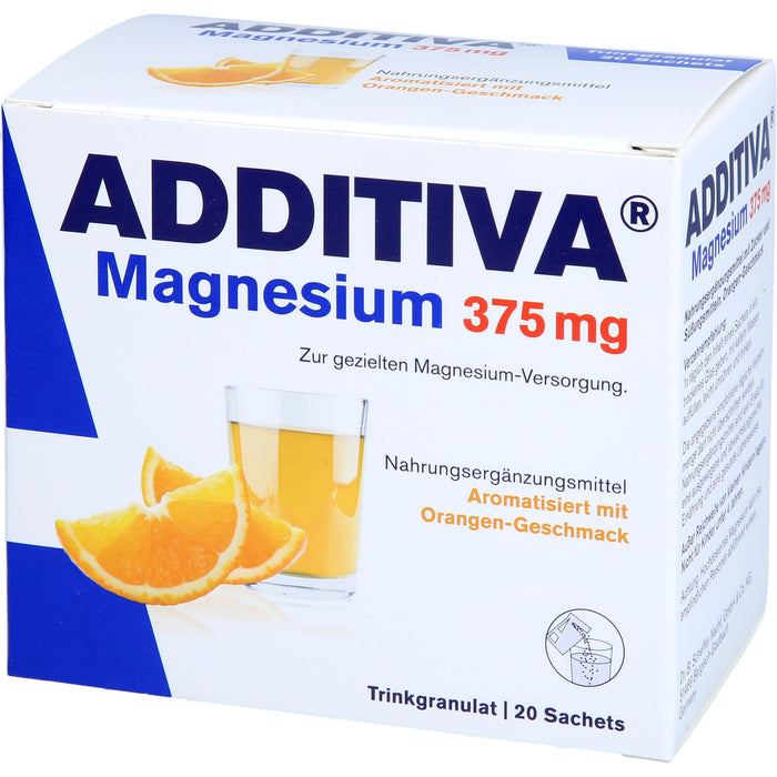 ADDITIVA Magnesium 375 mg Trinkgranulat Orangen-Geschmack, 20 pc Sachets