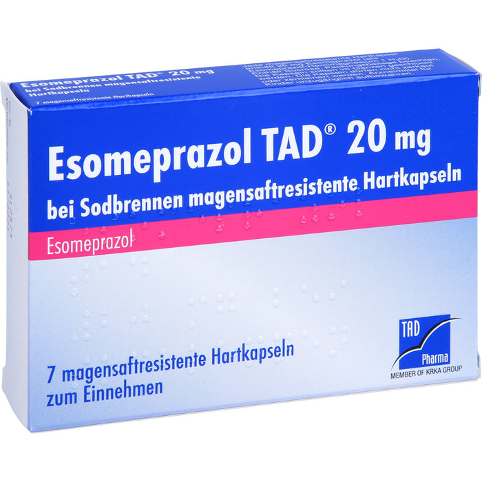 Esomeprazol TAD 20 mg Hartkapseln bei Sodbrennen, 7 pc Capsules