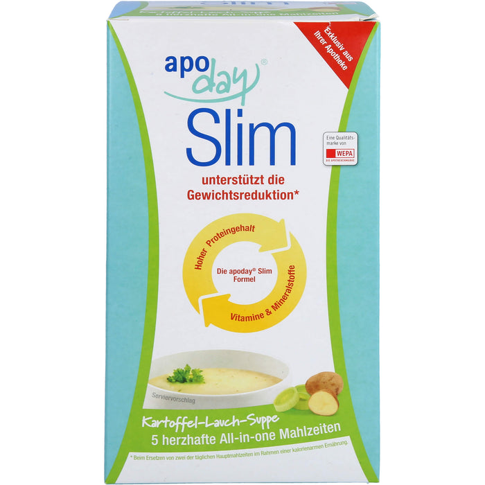 apoday Kartoffel Lauch Slim Diät-Suppe Pulver, 5 pcs. Sachets