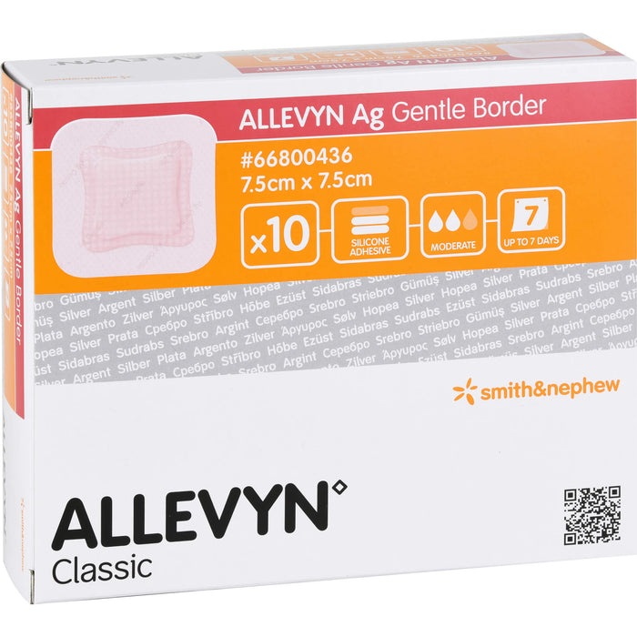 Allevyn Ag Gentle Border 7,5x7,5cm Verband, 10 St VER