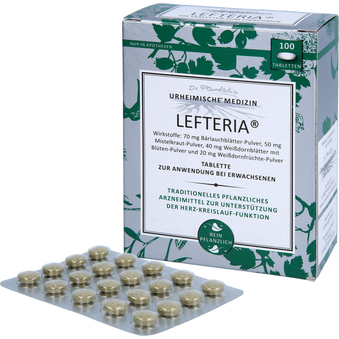 LEFTERIA Tabletten zur Unterstützung der Herz-Kreislauf-Funktion, 100 pc Tablettes