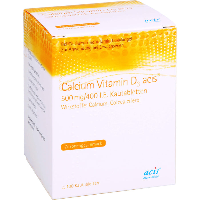 Calcium Vitamin D3 acis 500 mg/400 I.E. Kautabletten, 100 St KTA