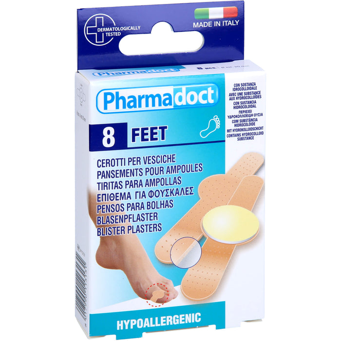 Pharmadoct Feet Blasenpflaster mit Hydrokolloidschicht, 8 pc Pansement