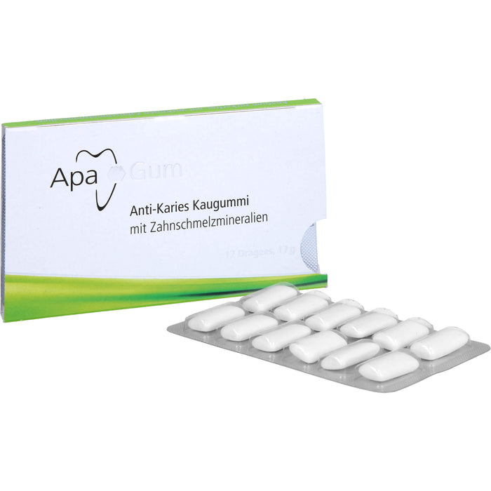 ApaGum Anti-Karies Kaugummi mit Zahnschmelzmaterialien, 12 pcs. Chewing gum