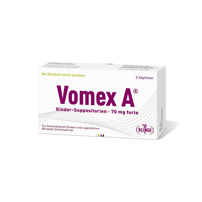 Vomex A Kinder-Suppositorien 70 mg forte, 5 pc Suppositoires