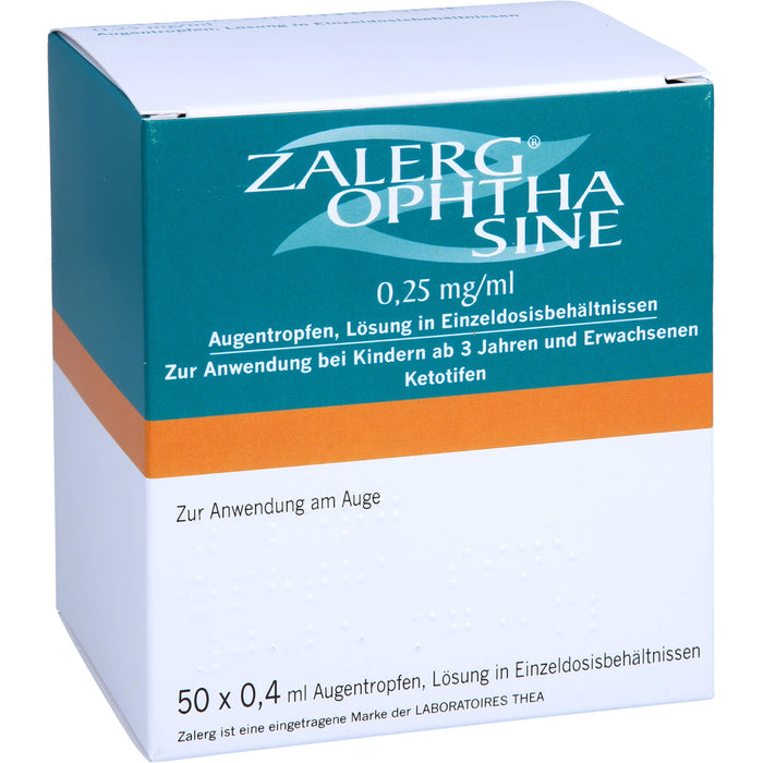 ZALERG ophta sine 0,25 mg/ml Axicorp Augentropfen bei allergischer Konjunktivitis, 50 pc Pipettes à dose unique