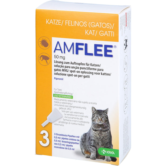 Amflee 50 mg Lösung zum Auftropfen für Katzen, 3 pcs. Pipettes