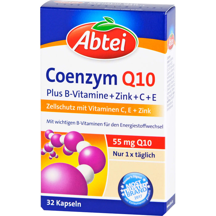 Abtei Coenzym Q10 Plus B-Vitamine+Zink+C+E Kapseln, 32 pc Capsules