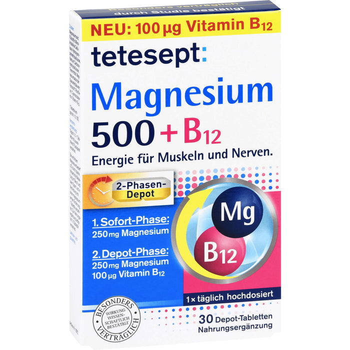 tetesept Magnesium 500 + B12 Depot, 30 St TAB