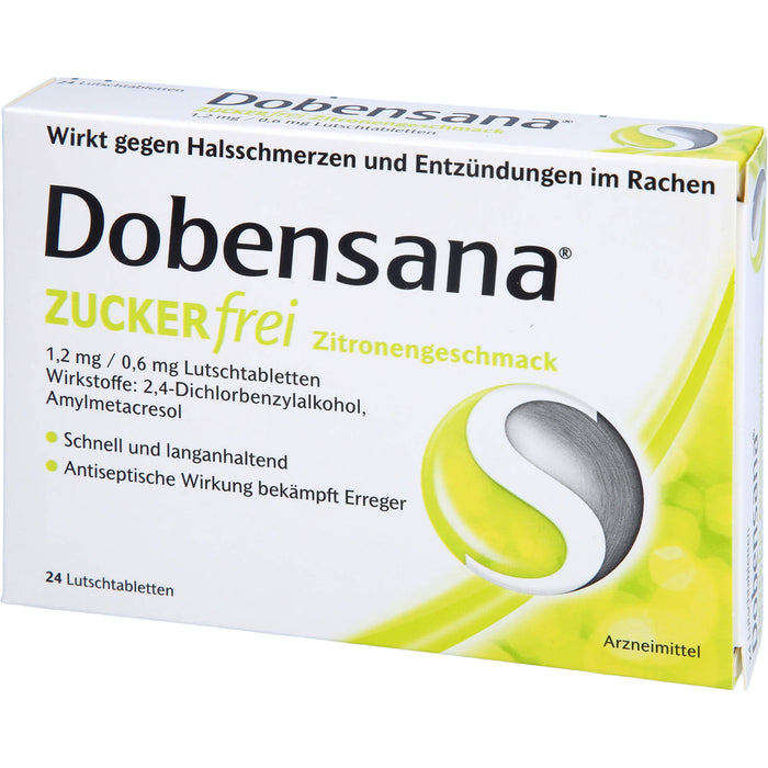 Dobensana zuckerfrei Zitronengeschmack Lutschtabletten, 24 St. Tabletten