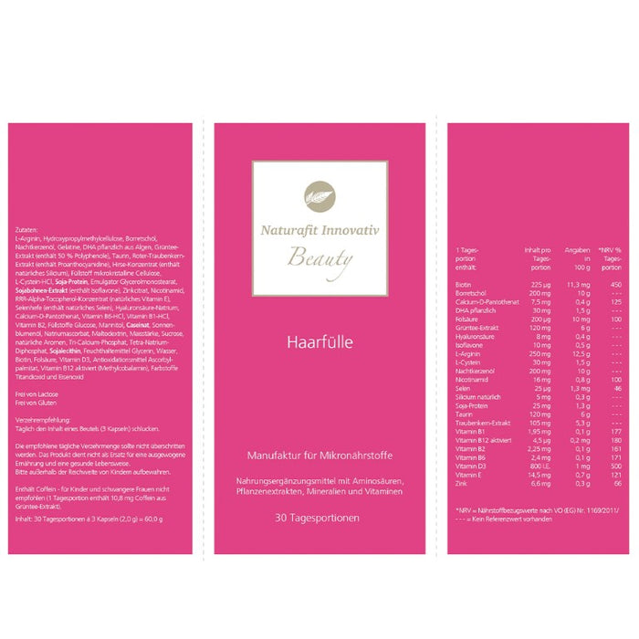 naturafit Innovativ Beauty Haarfülle Tagesportionen, 90 pcs. Capsules