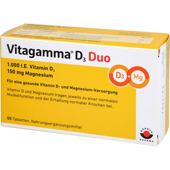 Vitagamma D3 Duo 1,000 I.E. 150 mg Magnesium NEM, 50 St TAB