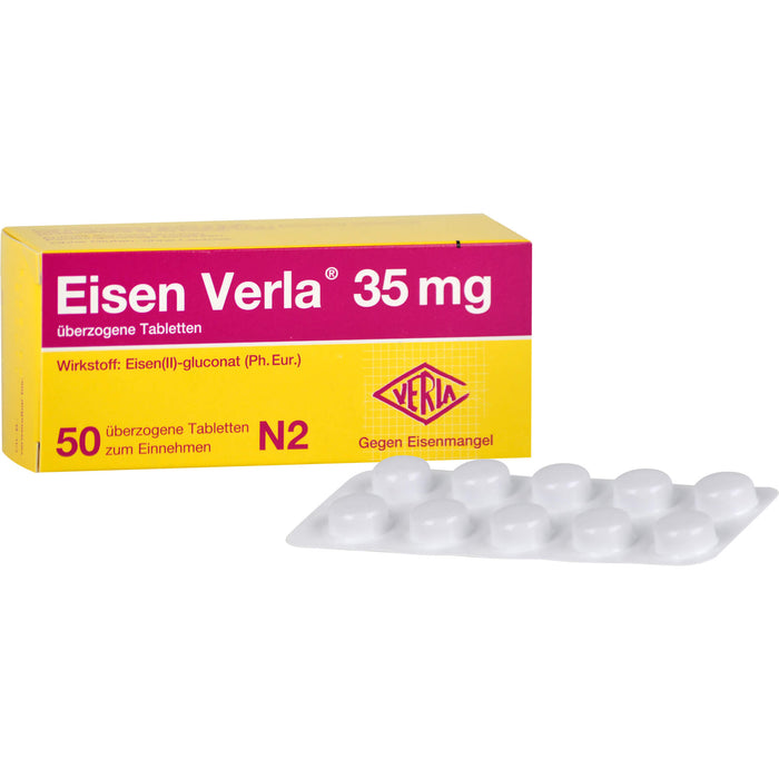 Eisen Verla 35 mg Tabletten gegen Eisenmangel, 50 St. Tabletten