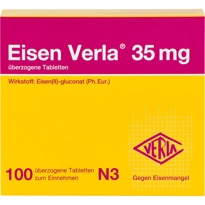 Eisen Verla 35 mg Tabletten gegen Eisenmangel, 100 pcs. Tablets