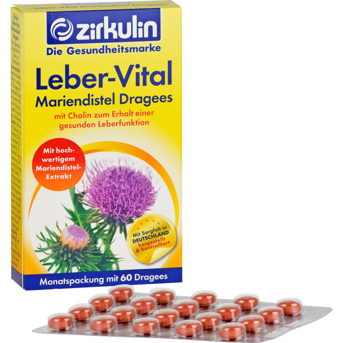 zirkulin Leber-Vital Mariendistel Dragees, 60 pcs. Tablets