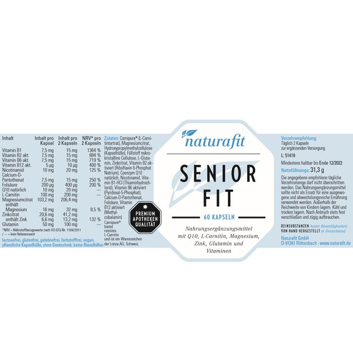 naturafit Seniorfit Kapseln, 60 pc Capsules