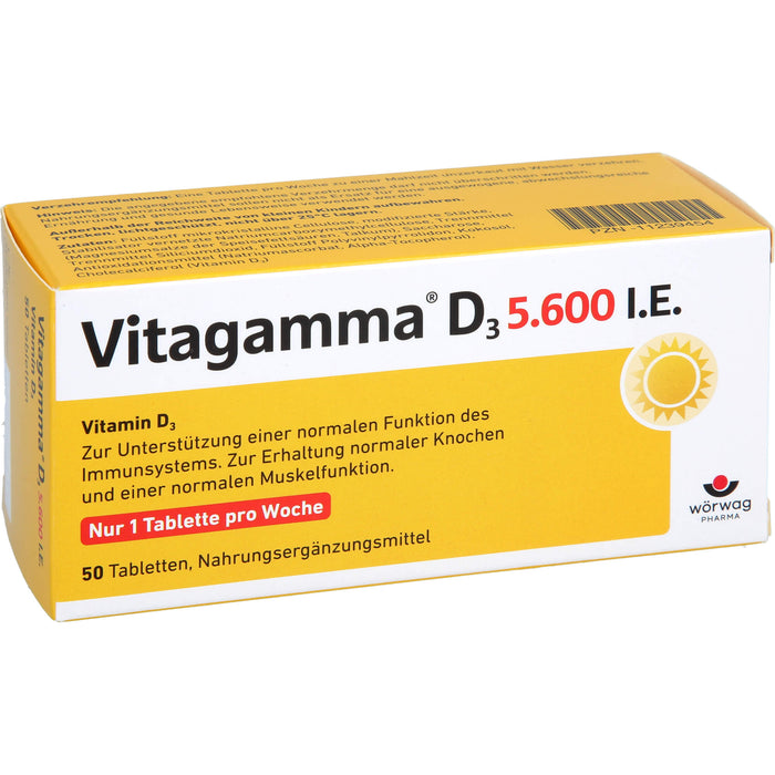 Vitagamma D3 5,600 I.E.Vitamin D3 NEM, 50 St TAB