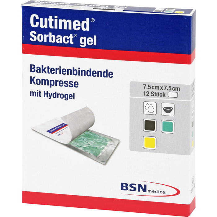 CUTIMED Sorbact Gel Kompressen 7,5x7,5cm, 12 St KOM