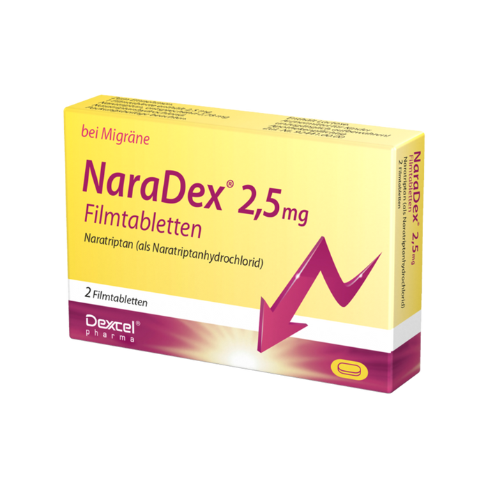 NaraDex 2,5 mg gegen Migräne, 2 St. Tabletten