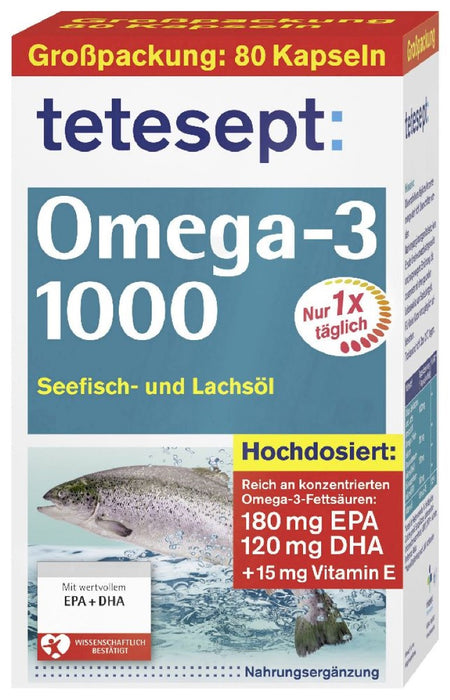 tetesept Omega-3 1000 Kapseln, 80 pcs. Capsules