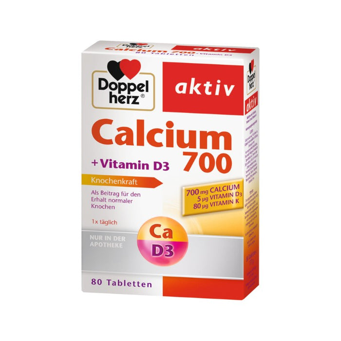 Doppelherz Calcium 700 + Vitamin D3, 80 St TAB