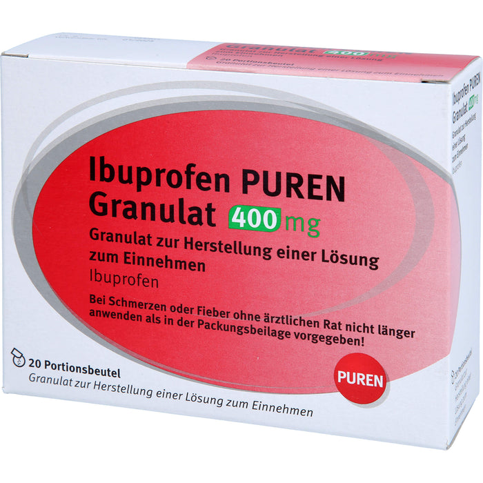 Ibuprofen PUREN Granulat 400 mg, 20 pc Sachets