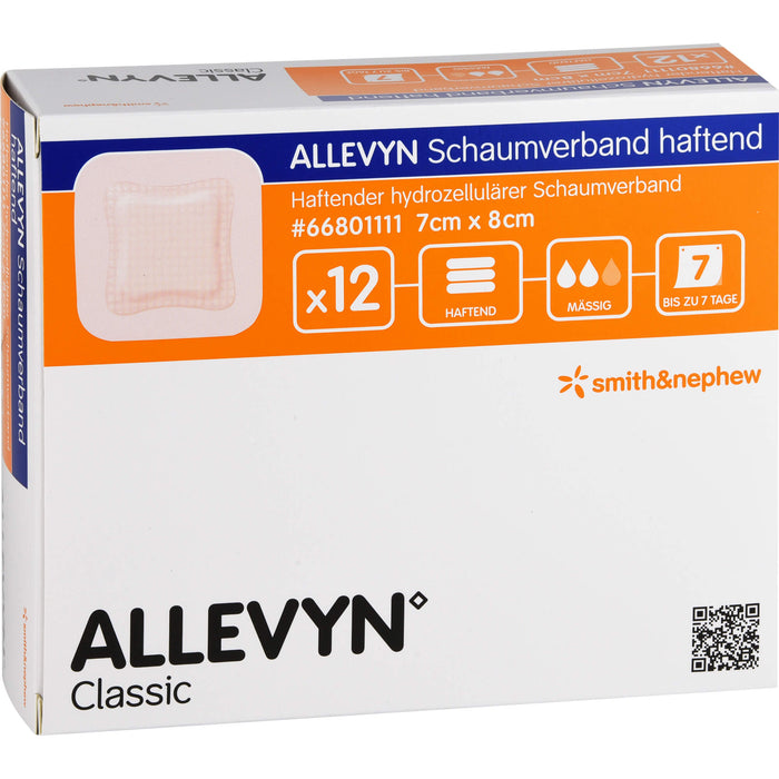 ALLEVYN Schaumverband 7x8 cm haftend, 12 St VER