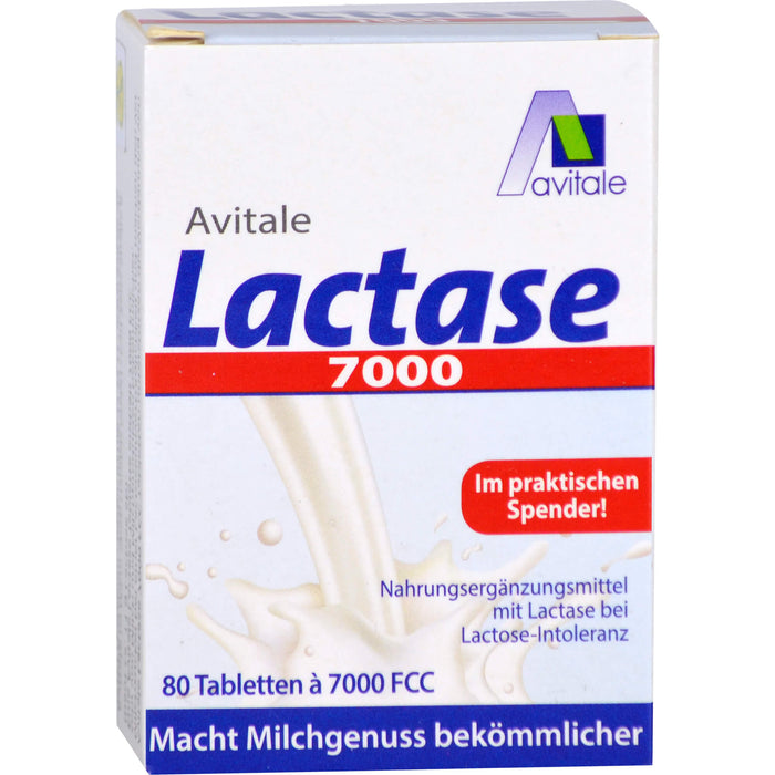 Avitale Lactase 7000 Tabletten bei Lactose-Intoleranz, 80 pcs. Tablets