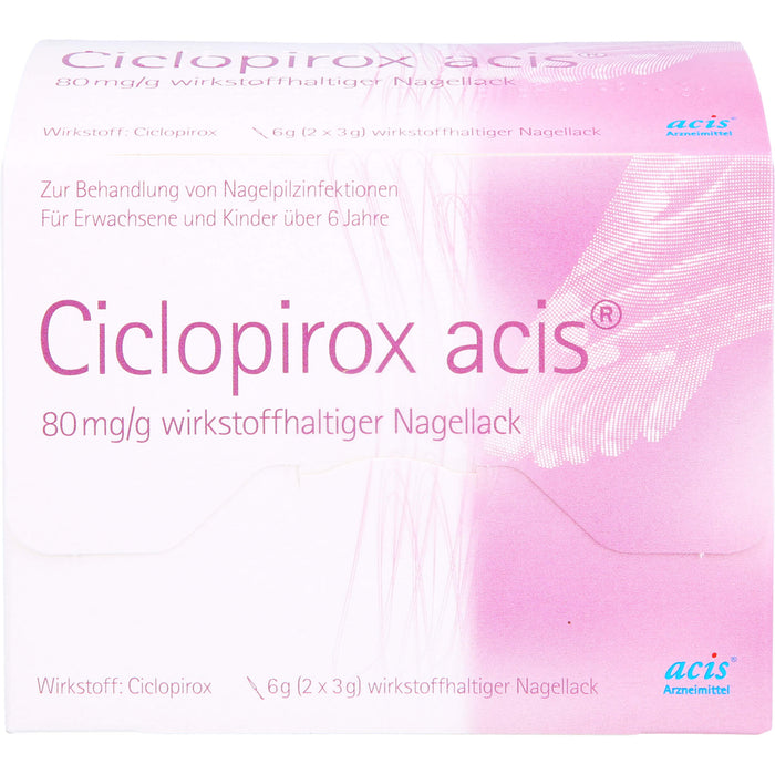 Ciclopirox acis 80 mg/g wirkstoffhaltiger Nagellack, 6 g Nail varnish containing active ingredients