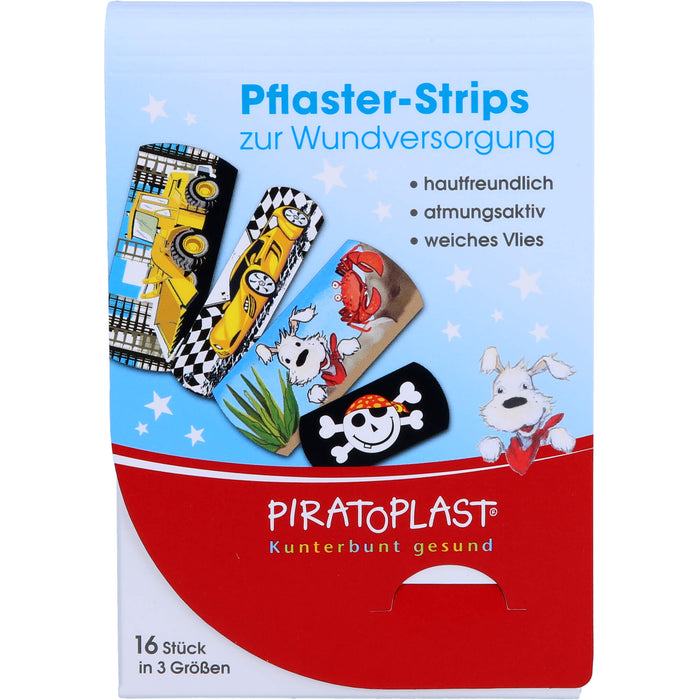 PIRATOPLAST Pflasterstrips in drei Größen für Jungs, 16 St. Pflaster