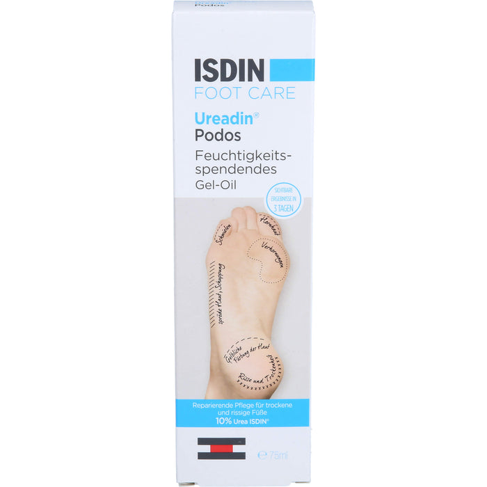 ISDIN Ureadin Podos feuchtigkeitsspendendes Gel-Oil für trockene und rissige Füße, 75 ml Gel